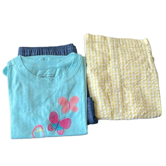 Andy & Evan - Girls’ 3 Pc Short + Tops Set - Picture 5 of 6